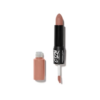 CTZN Cosmetics Nudiversal Lip Duo double ended nude lipstick in black tube on white background