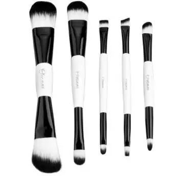 Ovonni 5PCS Double Ended Makeup Brush Set with Cloth Brush Bag