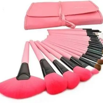 24pcs Professional Wool Cosmetic Makeup Brush Set